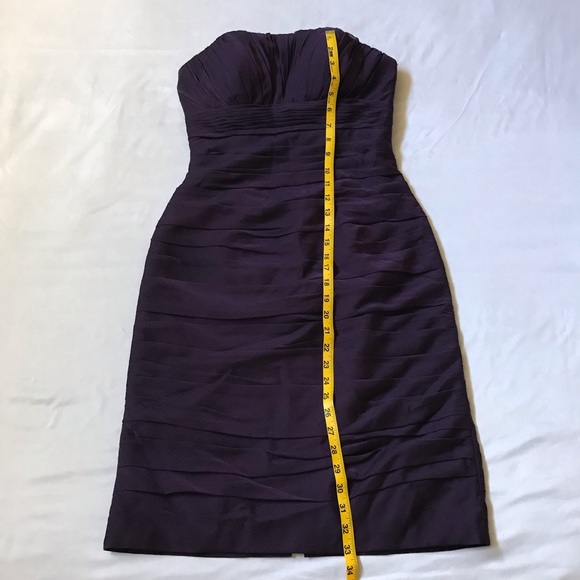 Bill Levkoff Plum Purple Ruched Instant Slimming Strapless Cocktail Dress Size 4 - Picture 8 of 16